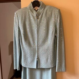 ST. JOHN EVENING  BLAZER AND LONG SKIRT SUIT